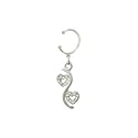 Dangling Hearts Belly Clip with CZ Jewels Non-Piercing