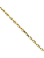 10k Gold 3.2mm D/C Extra-Lite Rope Chain 20 Inches