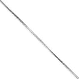 14k White Gold .90mm Franco Chain Necklace - 16 Inch - Lobster Claw - JewelryWeb