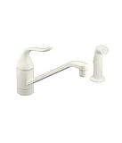 Kohler K-15176-PT-7 Coralais single-control kitchen sink faucet with 10 spout, color-matched sprayh