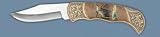 Folding Knife With Moose Picture On Handle In Gift Box Tin