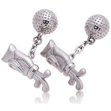 Stainless Steel Golf Clubs Ball Cufflinks Cuff Links