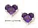 Sterling Silver 5mm 5mm Half Amethyst Cluster Heart Post Earrings
