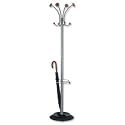 Alba Stily Hat and Coat Stand Tubular Steel with Umbrella Holder 4 Hooks 4 Pegs H1770mm Ref PMVIENA