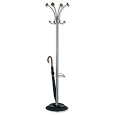 Alba Stily Hat and Coat Stand Tubular Steel with Umbrella Holder 4 Hooks 4 Pegs H1770mm by Alba