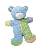 Russ Baby-Jiggles 11 Flat Bodied Bear Rattle (Blue/Green)