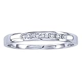 1/10 Carat Diamond 14k White Gold Wedding Ring