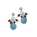 Red Coral & Blue Turquoise Earrings