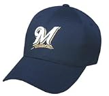 MLB ADULT Milwaukee BREWERS Home Navy Blue Hat Cap Adjustable Velcro TWILL