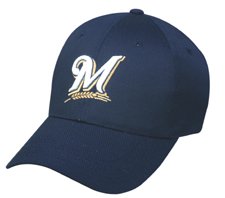 MLB ADULT Milwaukee BREWERS Home Navy Blue Hat Cap Adjustable Velcro TWILL