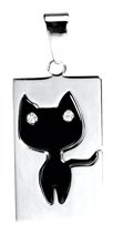 Black Kat Pendant - Collectible Medallion Necklace Accessory Jewelry