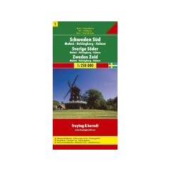 Schweden 1 S�d, Malm�, Helsingborg, Kalmar 1 : 250 000. Autokarte. Sehensw�rdigkeiten. Entfernungen in km. Campingpl�tze (Road Maps)
