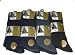 12 Pairs Mens 100% Cotton Dark Assorted Non Elastic socks  / Size 6 -11