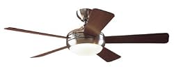 Hunter 21617 Palermo 52-Inch Energy Star Brushed-Nickel Ceiling Fan with 5 Maple/Cherry Blades