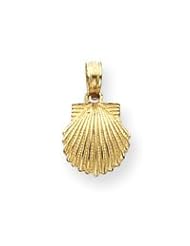 14k Gold Scallop Shell Pendant