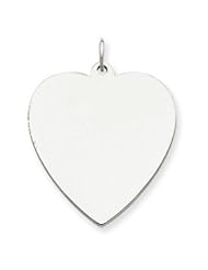 Sterling Silver Engraveable Heart Disc Charm