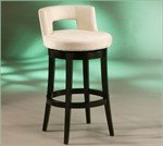 Eureka Swivel Counter Stool - Feher Black with Cream Microfiber Seat