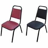 VIR89265E38D8 8926 Series Vinyl Upholstered Stack Chair, Wine, Black Frame, 2/Carton