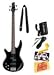 Ibanez GSR200L GSR Series Left-Handed Electric Bass Guitar Bundle with Tuner, 10-Foot Instrument Cable, Strap, Pick Card, String Winder, and Polishing Cloth - Black