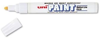6 Pack uni-Paint Marker, Medium Point, White by SANFORD INK (Catalog Category: Paper, Pens &amp; Desk Supplies / Art &amp; Drafting)