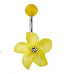 Belly Button Ring Navel Flower Body Jewelry 14 Gauge