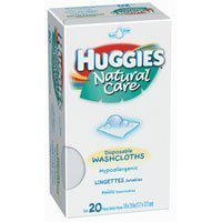Huggies Natural Care Disposable Washcloths Hypoallergenic 20 Each