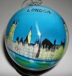 Hand Painted Bauble Depicting Houses Of Parliament In London
