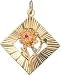 Flower with Open Diamond Shape Back, 14K Gold Charm