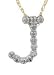 14K Yellow Gold Diamond J Initial Pendant with 18 Chain