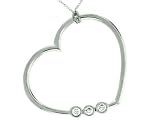 0.30 cts Large Heart Shaped Pendant - 14kt White or Yellow Gold FREE GIFT BAG!