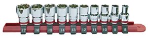 10 Piece, 1/4 Drive Metric Socket Rail - 105M, by CalVan Tools - CalVan Tools - 105M