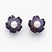 Sardelli - 14k Gold Amethyst Flower with Cultured Pearl Earrings