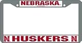 Nebraska Huskers Chrome License Plate Frame