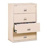 FIRE KING INTERNATIONAL / Insulated four-drawer lateral file, 31-1/8 wide, letter/legal, parchment / FIR43122CPA / Sold as 1 Each / Mfr Part # 43122CPA \*/ Insulated four-drawer lateral file, 31-1/8 w