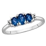 10kt. White Gold, Three Sapphire Fashion Ring