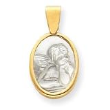 14k Medium Natural Mother of Pearl Angel Charm