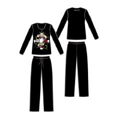 Herding 937345340 Mod. 402 Damen Pyjama Sheepworld "Wild love", Gr. 40/42