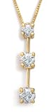 1.00CT 3 Round Diamond Drop Pendant