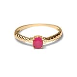 .01CT Round Diamond and Oval Ruby Ring