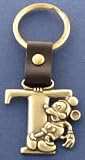 Mickey Mouse Letter T Brass Key Chain