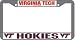 Virginia Tech Hokies Chrome License Plate Frame - SET OF 6 - Sports Merchandise