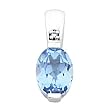14K White Gold Sky Blue Topaz and Diamond Pendant