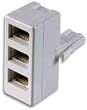 BT Telephone Socket Splitter 3 Way ~ Triple ~ 3 into 1 ~ Plug to Socket ~ White ~ Phone ~ Fax ~ Modem ~ Answer Machine