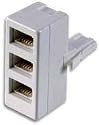 BT Telephone Socket Splitter 3 Way ~ Triple ~ 3 into 1 ~ Plug to  Socket ~ White ~ Phone ~ Fax ~ Modem ~ Answer Machine