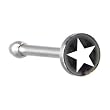 Surgical Steel Black and White STAR Logo Nose Ring
