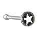 Surgical Steel Black and White Star Logo Nose Ring