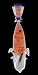 Southwest Native American Spiny Oyster and Lapis Inlaid Corn Pendant in Sterling Silver by Earl Plummer, #TP237