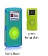 iSkin Duo for iPod Nano - 2GB / 4GB (Dual Layer Silicone Protector): Blue (OuterSkin) / Green (Inner Skin)
