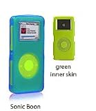 iSkin Duo for iPod Nano - 2GB / 4GB (Dual Layer Silicone Protector): Blue (OuterSkin) / Green (Inner Skin)