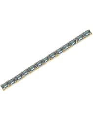14k Solid Gold Emerald Cut Swiss Blue Tennis Bracelet (17.55 cts.tw.)
